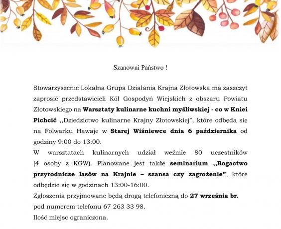 Warsztaty kulinarne kuchni myśliwskiej 